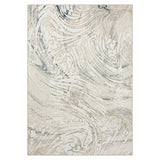 4' X 6' Blue and Gray Abstract Power Loom Area Rug