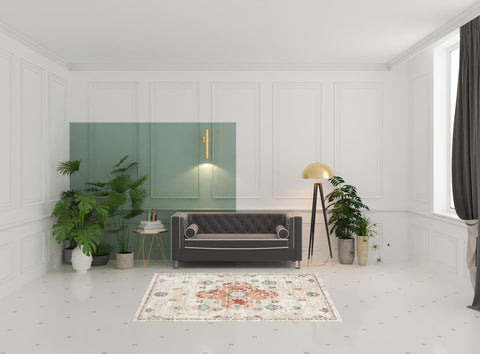 5' X 7' Ivory Medallion Area Rug