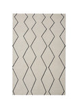 5' X 8' Beige and Black Geometric Power Loom Distressed Non Skid Area Rug