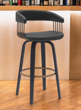 31" Black Faux Leather Swivel Bar Height Bar Chair