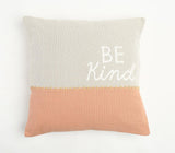 20" Natural and Coral Hand Woven Text Indoor Outdoor Throw Pillow Cover With Embroidery