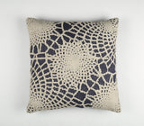 20" Blue and Ivory Hand Woven Abstract Indoor Outdoor Throw Pillow Cover With Texture