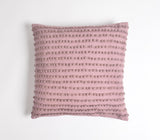 18" Purple Striped Cotton Throw Pillow Cover