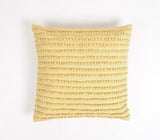 18" Yellow Striped Cotton Throw Pillow Cover