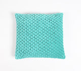 16" Blue Geometric Cotton Blend Throw Pillow Cover