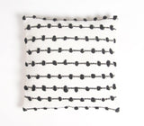 18" Black and White Striped Cotton Throw Pillow Cover