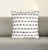 18" Black and White Striped Cotton Throw Pillow Cover