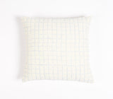 16" Beige and Gray Geometric Cotton Throw Pillow Cover With Embroidery