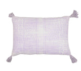 16" X 24" Purple and White Abstract Cotton Throw Pillow Cover With Tassels
