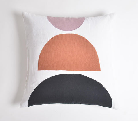 18" Black and White Patchwork Cotton Throw Pillow Cover