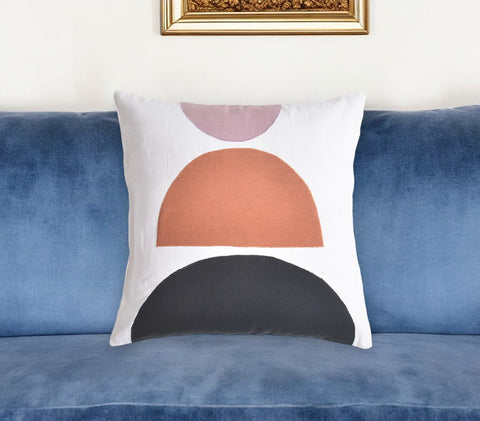 18" Black and White Patchwork Cotton Throw Pillow Cover