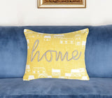 13" X 17" Yellow and White Abstract Cotton Throw Pillow Cover