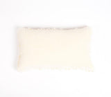 12" X 20" Off White Cotton Blend Throw Pillow Cover With Tassels