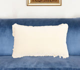 12" X 20" Off White Cotton Blend Throw Pillow Cover With Tassels