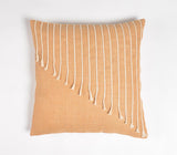 18" Beige and White Striped Cotton Throw Pillow Cover