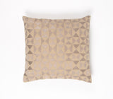 16" Pink Geometric Cotton Throw Pillow Cover With Embroidery