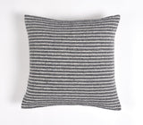 18" Black and White Striped Cotton Throw Pillow Cover