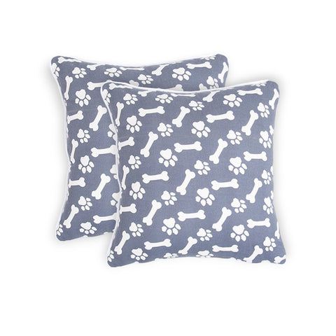 Set of Two 18" Black Cotton Throw Pillow Covers