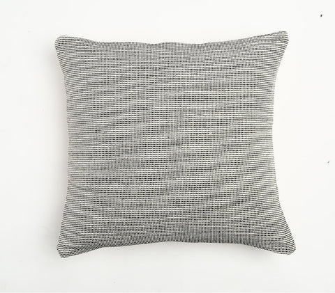 20" Beige and Gray Weave Cotton Throw Pillow Cover