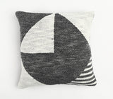 20" Gray and White Abstract Cotton Throw Pillow Cover