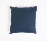 16" Blue Wool Throw Pillow Cover