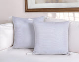 Set of Two 16" Gray Cotton Throw Pillow Covers with Tassels