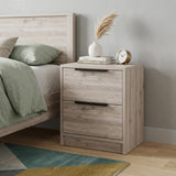 19" Light Gray Wood Two Drawer Nightstand