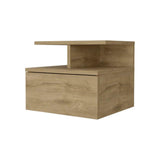 14" Beige Wood One Drawer Floating Nightstand