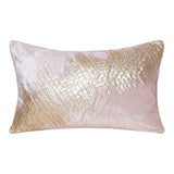 16" X 24" Gold Abstract Polyester Zippered Pillow With Beads