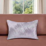 16" X 24" Gray Abstract Polyester Zippered Pillow With Beads