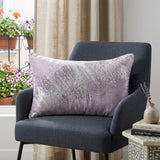 16" X 24" Gray Abstract Polyester Zippered Pillow With Beads
