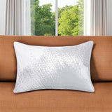 16" X 24" Ivory Abstract Polyester Zippered Pillow With Beads