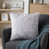 20" Silver Striped Throw Pillow with Beads