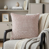 20" Pink Geometric Throw Pillow with Beads