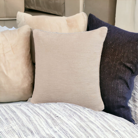 20" Ivory Chenille Throw Pillow