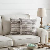 Set of Two 18" X 18" Gray Beach Chevron Cotton Zippered Pillow