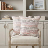 Set of Two 18" Purple Beach Chevron Cotton Throw Pillows