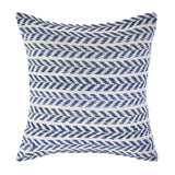 Set of Four 18" X 18" Blue Beach Chevron Cotton Zippered Pillow
