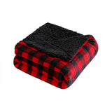 50" X 60" Red and Black Velvet Checkered Plush Throw Blanket