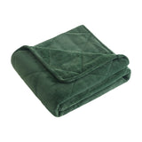 48" X 72" Green Velvet Quilted Plush 12 Pound Weighted Throw Blanket