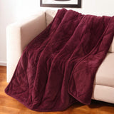 48" X 72" Red Velvet Quilted Plush 15 Pound Weighted Throw Blanket