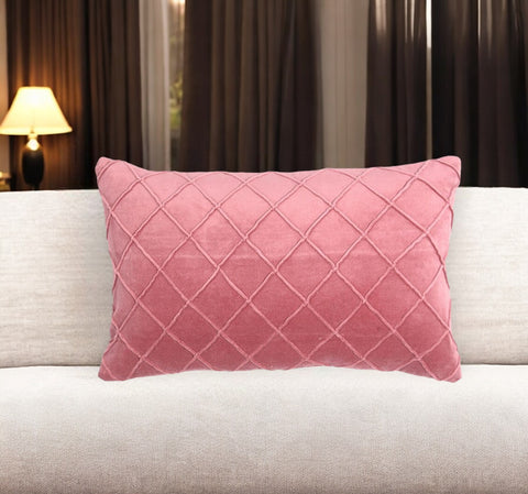 12" X 20" Purple Geometric Cotton Throw Pillow Cover