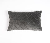 12" X 20" Gray Geometric Cotton Throw Pillow Cover