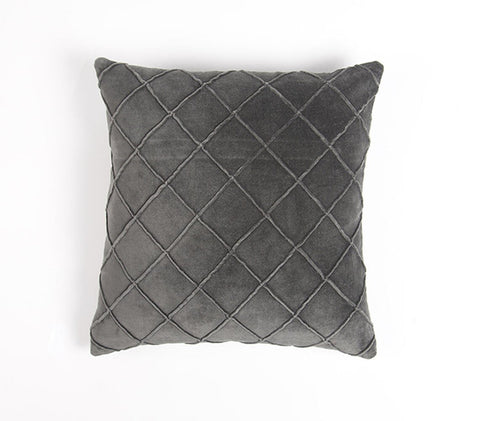 18" Gray Geometric Cotton Throw Pillow Cover