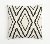 20" Black and White Geometric Cotton Throw Pillow Cover