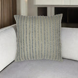 18" Gray Striped Cotton Throw Pillow Cover