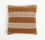 20" Rust and Ivory Handmade Striped Indoor Outdoor Throw Pillow Cover