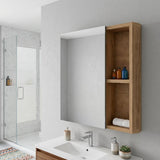 18" Natural Wood Wall Mounted Single Door Medicine Cabinet