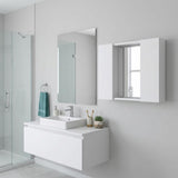 24" White Wood Wall Mounted Double Door Medicine Cabinet