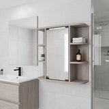 24" Light Gray Wood Wall Mounted Single Door Medicine Cabinet